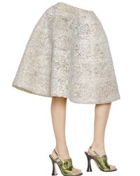 Rochas | Metallic Bonded Lace Lurex Skirt | Lyst