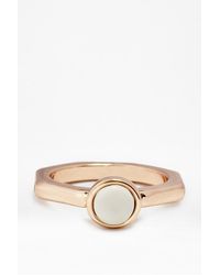 French Connection | Metallic Semi Precious Stone Hex Ring | Lyst