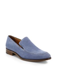 Saks Fifth Avenue | Blue Suede Loafers for Men | Lyst