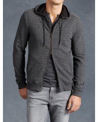 John Varvatos | Black Long Sleeve Zip Hoodie for Men | Lyst