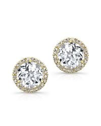 Anne Sisteron - Metallic 14kt Yellow Gold White Topaz Diamond Stud Earrings - Lyst