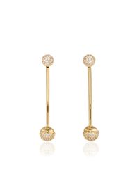 Fallon | Metallic Shalom Pave Ball Weighted Earrings | Lyst