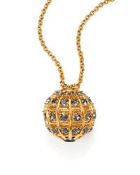 Alexander McQueen | Metallic Crystal Ball Pendant Necklace/Goldtone | Lyst
