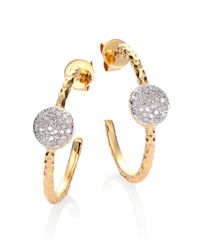Phillips House | Metallic Affair Diamond & 14k Yellow Gold Infinity Small Hoop Earrings/1 | Lyst