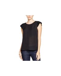 Joie | Black Nesrin Pleated Sleeve Silk Top | Lyst