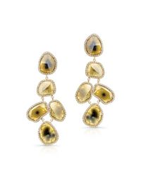 Anne Sisteron | 18kt Yellow Gold Canary Diamond Slice Earrings | Lyst