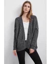 Velvet By Graham & Spencer - Gray Solna Boucle Cardigan - Lyst