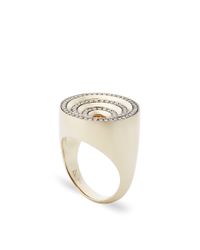 Noor Fares | Gray Black Gold And Diamond Tilsam Eternity Step Ring | Lyst