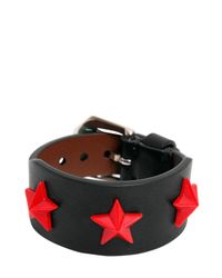 Givenchy | Black Perspex Stars Leather Cuff Bracelet | Lyst