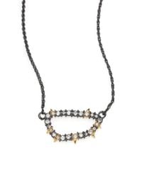 Alexis Bittar | Metallic Elements Punk Crystal Spiked Link Pendant Necklace/gunmetal-tone | Lyst