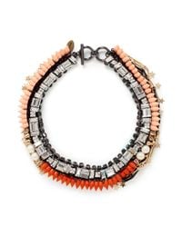 Venna | Orange Star Charm Spike Collar Necklace | Lyst
