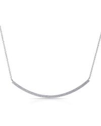 Anne Sisteron - Metallic 14kt White Gold Diamond Double Sleek Crescent Necklace - Lyst
