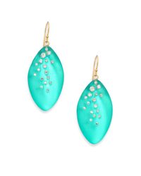 Alexis Bittar | Blue Lucite & Crystal Diamond Dust Leaflet Drop Earrings | Lyst