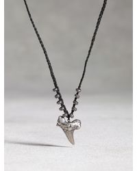 John Varvatos | Black Silver Shark Tooth Pendant for Men | Lyst