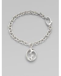 Gucci | Metallic Sterling Silver 1973 Gg Charm Bracelet | Lyst