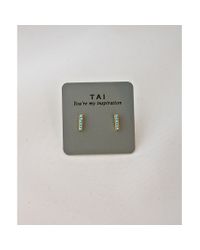 Tai | Blue Turquoise Staple Stud | Lyst