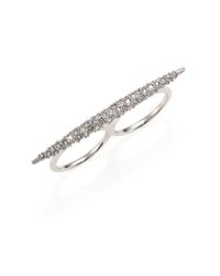 Alexis Bittar | Metallic Miss Havisham Crystal Spear Two-finger Ring | Lyst