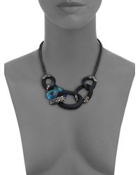 Alexis Bittar | Blue Imperial Noir Lucite, Labradorite & Crystal Lace Snake Link Necklace | Lyst