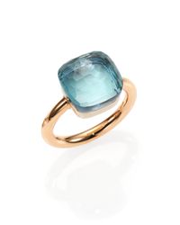 Pomellato | Pink Nudo Blue Topaz & 18k Rose Gold Large Ring | Lyst