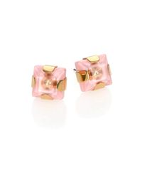 Marc By Marc Jacobs | Pink Kandi Gem Square Stud Earrings | Lyst