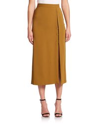 A.L.C. | Brown Dean Midi Skirt | Lyst