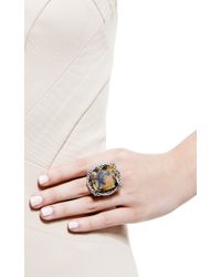 Bochic | Orange Marbled Moss Agate and Diamond Ring | Lyst