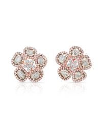 Anne Sisteron - Pink 14kt Rose Gold Diamond Slice Mae Fleur Earrings - Lyst