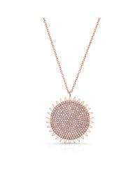Anne Sisteron - Pink 14kt Rose Gold Diamond Sun Necklace - Lyst