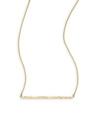Ron Hami | Metallic Bar Diamond & 18k Yellow Gold Engraved Lines Pendant Necklace | Lyst