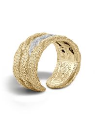 John Hardy | Metallic Classic Chain Triple Row Wide Kick Cuff | Lyst