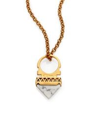 A Peace Treaty | Metallic Xiriana White Agate Arrow Pendant Necklace | Lyst