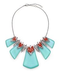 Alexis Bittar | Metallic Coral Deco Lucite, Enamel & Crystal Bedarra Articulated Bib Necklace | Lyst