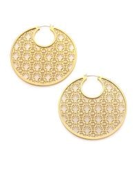 Michael Kors | Metallic Heritage Monogram Logo Hoop Earrings/2 | Lyst