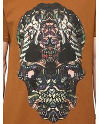Just Cavalli | Brown Tribal Skull Printed Cotton T-shirt for Men | Lyst