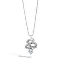 John Hardy | Cobra Pendant Necklace With London Blue Topaz | Lyst