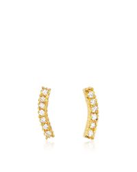 Yossi Harari | Metallic Lilah Stick Pave Diamond Smile Stud Earrings | Lyst
