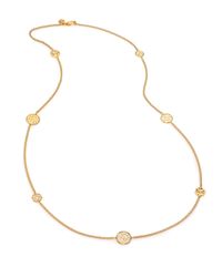 Tory Burch | Metallic Perforated Charm Station Necklace | Lyst