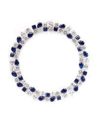 CZ by Kenneth Jay Lane | Blue Multi Cut Cubic Zirconia Collar Necklace | Lyst