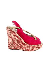 Charlotte Ronson Pink Josephine Sling Back Espadrille Wedge