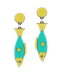 Yazbukey | Green Sardine Earring | Lyst