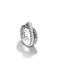 John Hardy | Metallic Slim Twist Cross-Over Ring | Lyst