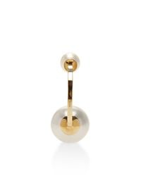 Delfina Delettrez | White Double Pearl Single Earring | Lyst