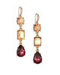 ABS By Allen Schwartz | Metallic Some Like It Hot Three-tier Drop Earrings | Lyst