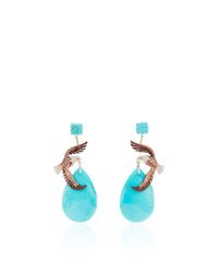 Lydia Courteille | Blue One Of A Kind Eagle Earrings | Lyst