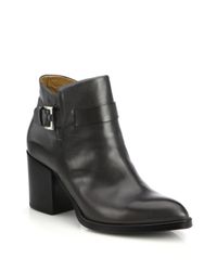 Alberto Fermani | Gray Nina Leather Buckled Booties | Lyst