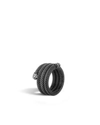 John Hardy | Gray Classic Chain Coil Ring With Diamonds | Lyst