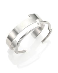 Ann Demeulemeester | Metallic Sterling Silver Angles Cuff Bracelet Set | Lyst