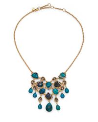 Alexis Bittar | Blue Elements Gilded Muse Chrysocolla & Crystal Bib Necklace | Lyst