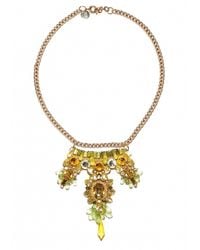 Matthew Williamson | Green Topaz Beaded Crescent Necklace | Lyst