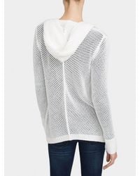 White + Warren | White Lace Chevron Sweater | Lyst